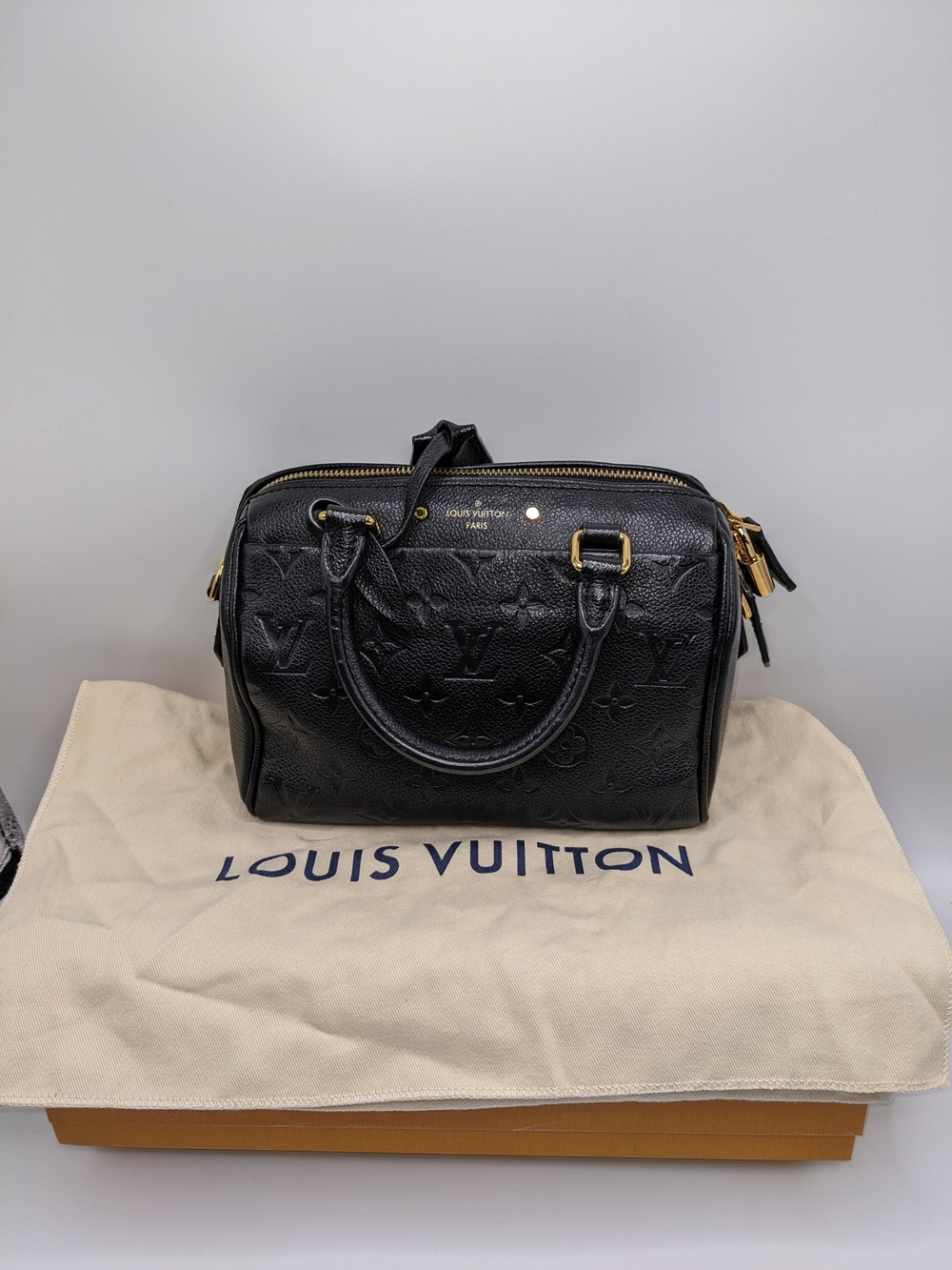 Louis Vuitton Black Empreinte Leather Speedy Bandoulière Bag